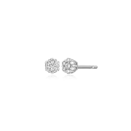 M by Monte Luna 1/10 ct. tw. Lab-Grown Diamond Cluster Earrings in Rhodium Plated Sterling Silver