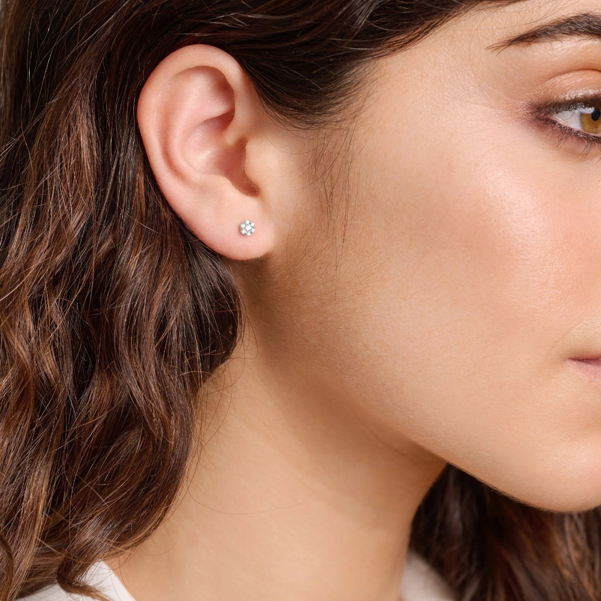 M by Monte Luna 1/10 ct. tw. Lab-Grown Diamond Cluster Earrings in Sterling Silver front view