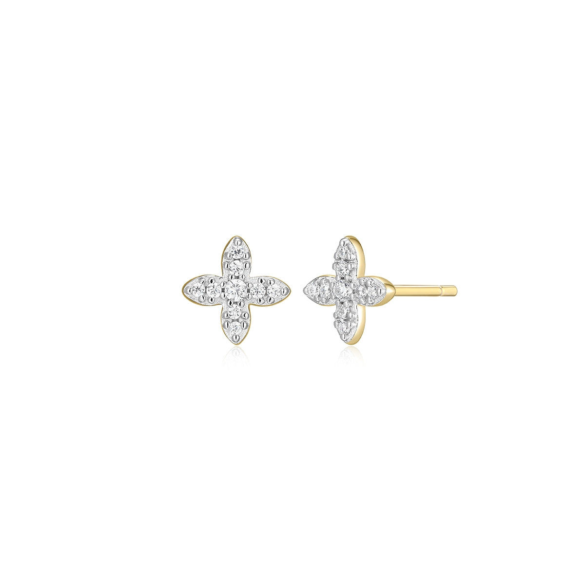 M by Monte Luna Lab-Grown Diamond Accent X Earrings in 14K Yellow Gold Plated Sterling Silver
