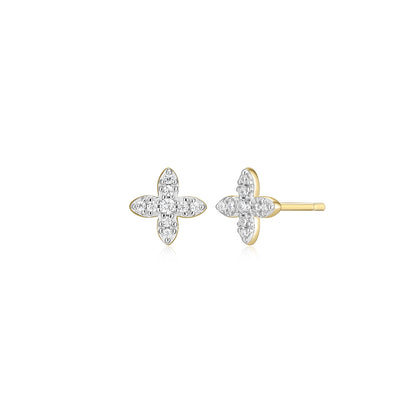 M by Monte Luna Lab-Grown Diamond Accent X Earrings in 14K Yellow Gold Plated Sterling Silver
