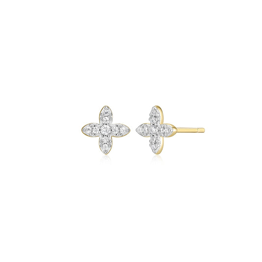 M by Monte Luna Lab-Grown Diamond Accent X Earrings in 14K Yellow Gold Plated Sterling Silver