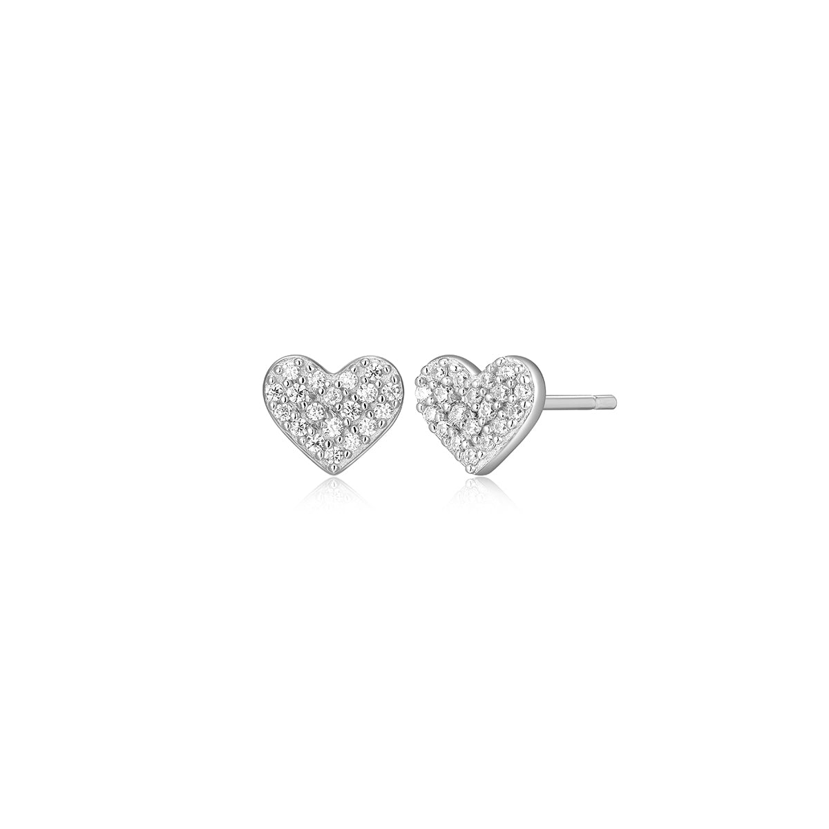 M by Monte Luna 1/8 ct. tw. Lab-Grown Diamond Pave Heart Earrings in Sterling Silver