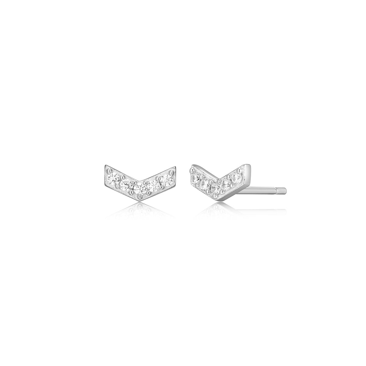 M by Monte Luna 1/10 ct. tw. Lab-Grown Diamond Chevron Earrings in Sterling Silver