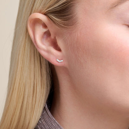 M by Monte Luna 1/10 ct. tw. Lab-Grown Diamond Chevron Earrings in Sterling Silver front view