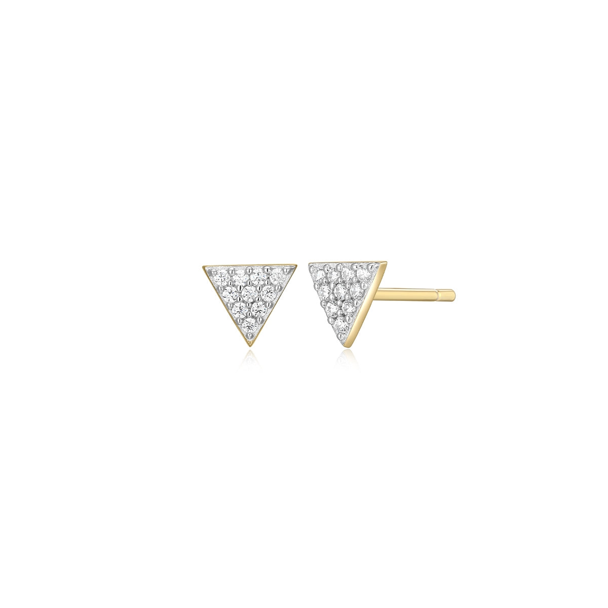M by Monte Luna 1/10 ct. tw. Lab-Grown Diamond Pave Triangle Earrings in 14K Yellow Gold Plated Sterling Silver