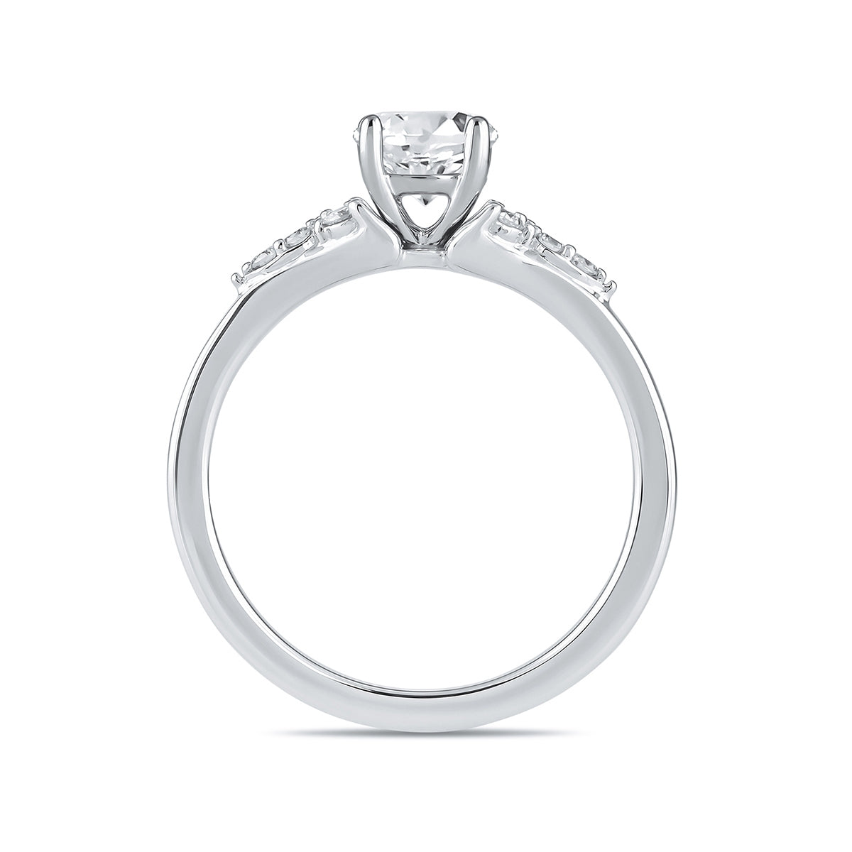 Premier Natural 7/8 ct. tw. Round Brilliant Diamond Engagement Ring in 14K White Gold front view