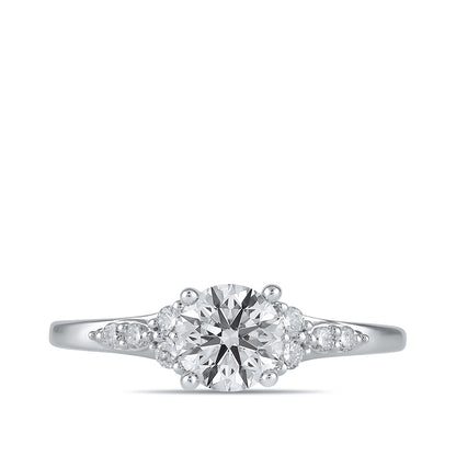 Premier Natural 7/8 ct. tw. Round Brilliant Diamond Engagement Ring in 14K White Gold close-up detail