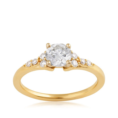 Premier Natural 7/8 ct. tw. Round Brilliant Diamond Engagement Ring in 14K Yellow Gold