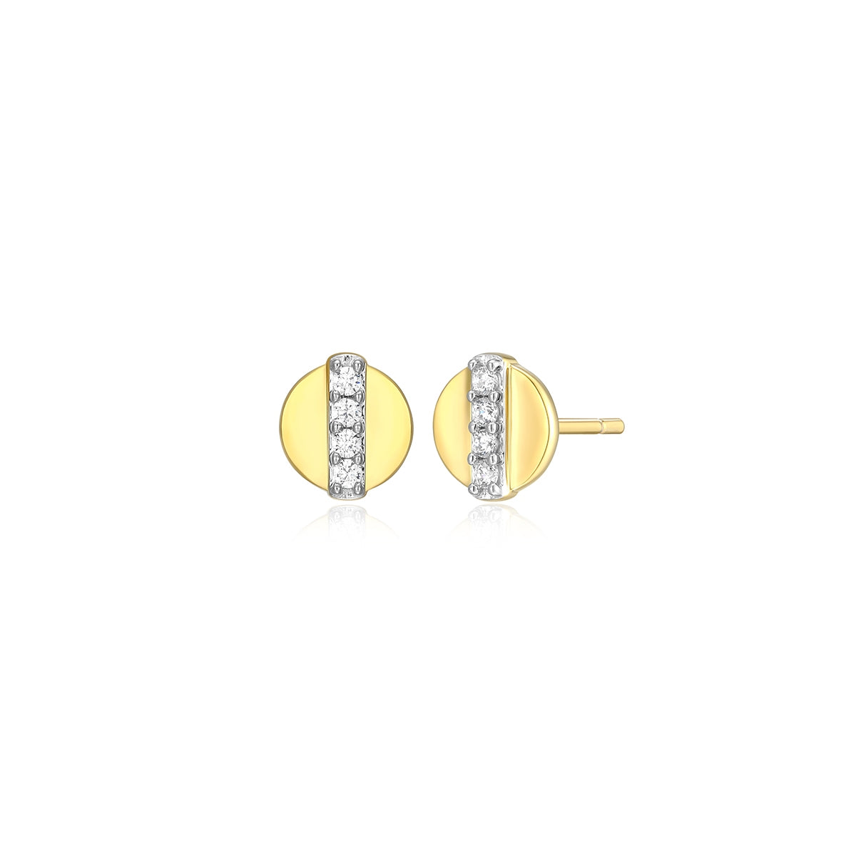 M by Monte Luna Lab-Grown Diamond Accent Circle Earrings in 14K Yellow Gold Plated Sterling Silver