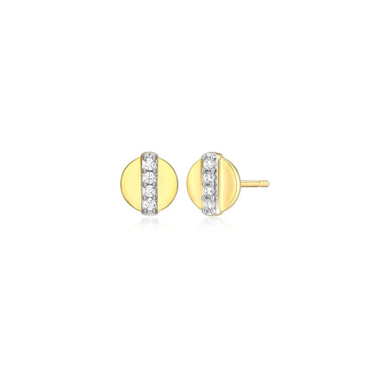 M by Monte Luna Lab-Grown Diamond Accent Circle Earrings in 14K Yellow Gold Plated Sterling Silver