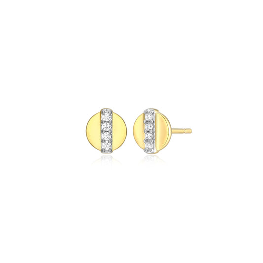 M by Monte Luna Lab-Grown Diamond Accent Circle Earrings in 14K Yellow Gold Plated Sterling Silver