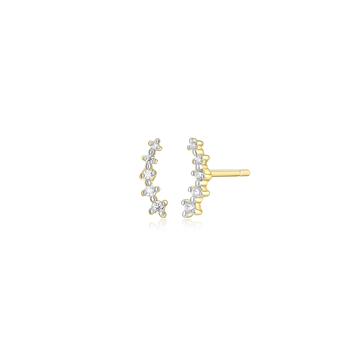 M by Monte Luna Lab-Grown Diamond Accent Curve Earrings in 14K Yellow Gold Plated Sterling Silver