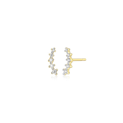 M by Monte Luna Lab-Grown Diamond Accent Curve Earrings in 14K Yellow Gold Plated Sterling Silver