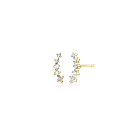 M by Monte Luna Lab-Grown Diamond Accent Curve Earrings in 14K Yellow Gold Plated Sterling Silver