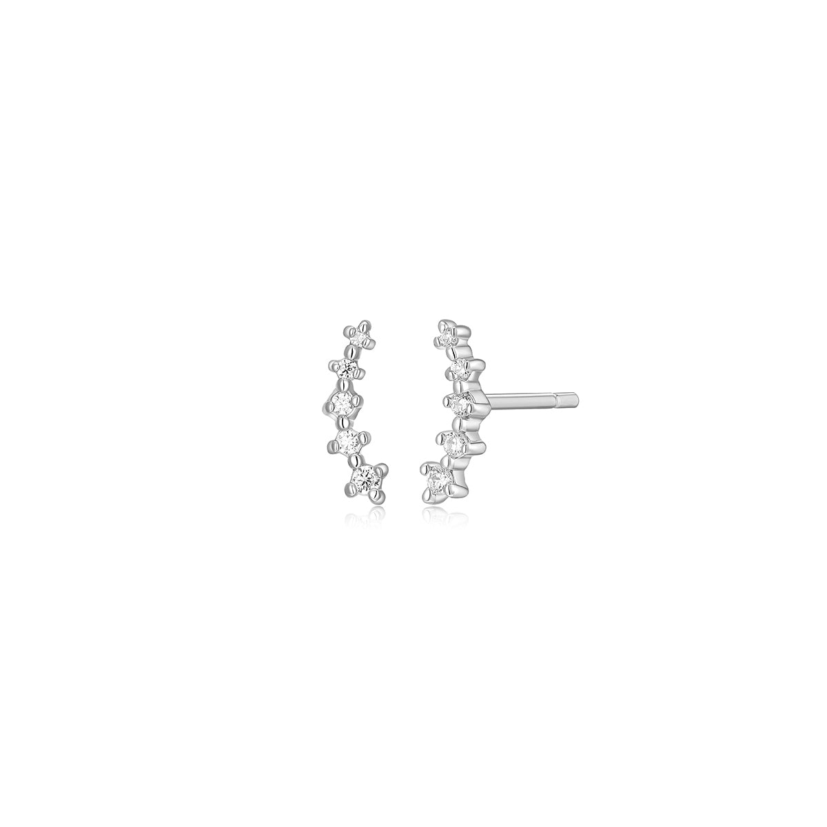 M by Monte Luna Lab-Grown Diamond Accent Curve Earrings in Sterling Silver