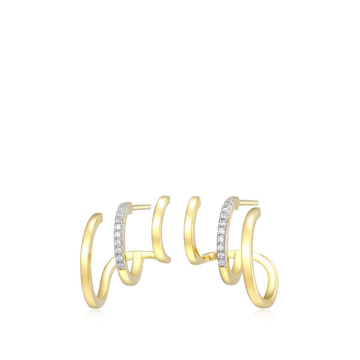 M by Monte Luna 1/10 ct. tw. Lab-Grown Diamond Cage Earrings in 14K Yellow Gold Plated Sterling Silver