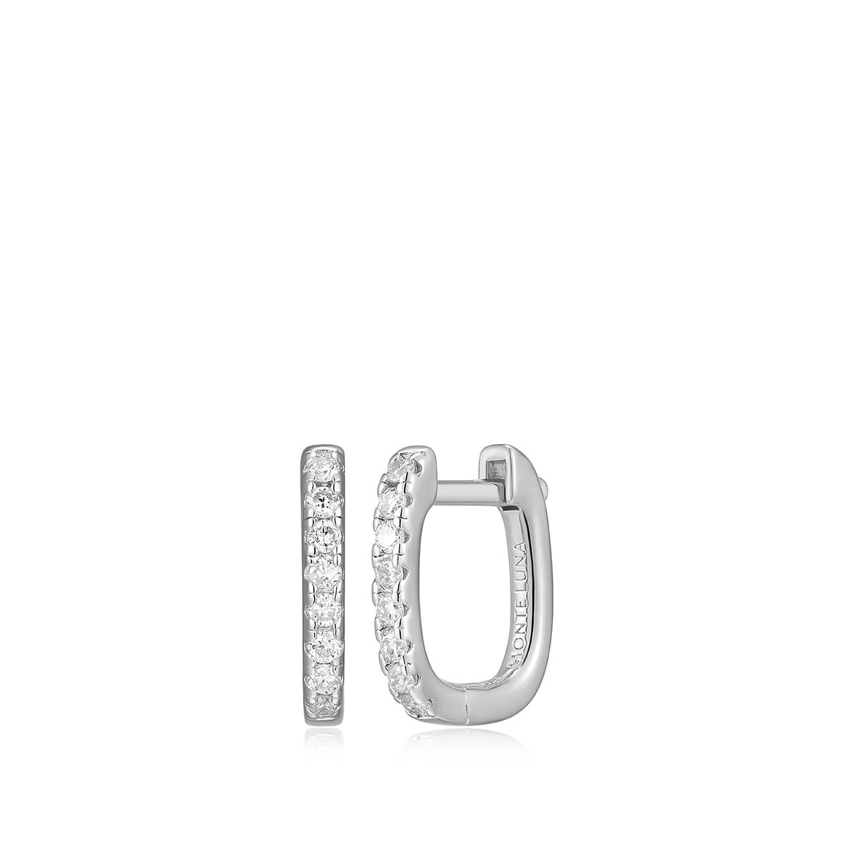 M by Monte Luna 1/8 ct. tw. Lab-Grown Diamond Geometric Hoop Earrings in Sterling Silver