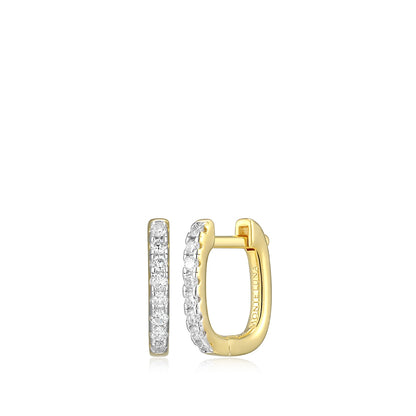 M by Monte Luna 1/8 ct. tw. Lab-Grown Diamond Geometric Hoop Earrings in 14K Yellow Gold Plated Sterling Silver