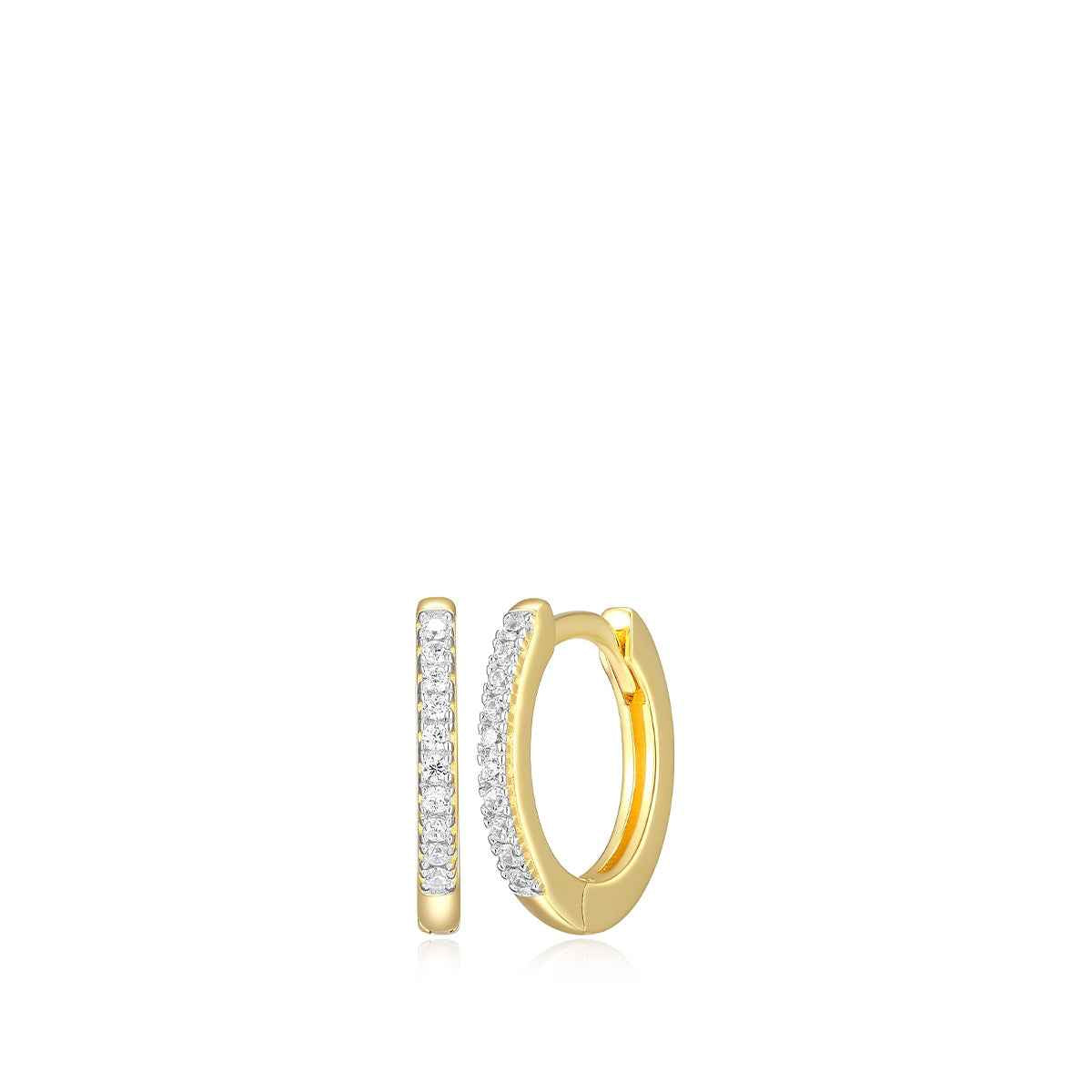 M by Monte Luna 1/10 ct. tw. Lab-Grown Diamond Huggie Hoop Earrings in 14K Yellow Gold Plated Sterling Silver