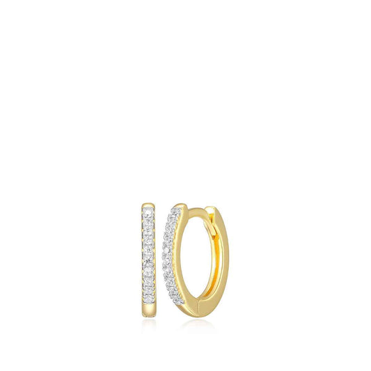 M by Monte Luna 1/10 ct. tw. Lab-Grown Diamond Huggie Hoop Earrings in 14K Yellow Gold Plated Sterling Silver