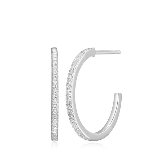 M by Monte Luna 1/8 ct. tw. Lab-Grown Diamond Half Hoop Earrings in Sterling Silver