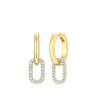 M by Monte Luna 1/5 ct. tw. Lab-Grown Diamond Paperclip Link Hoop Earrings in 14K Yellow Gold Plated Sterling Silver