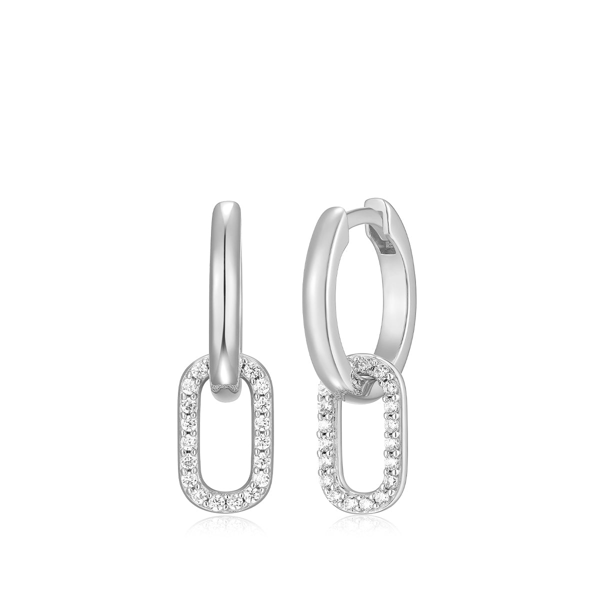 M by Monte Luna 1/5 ct. tw. Lab-Grown Diamond Paperclip Link Hoop Earrings in Sterling Silver