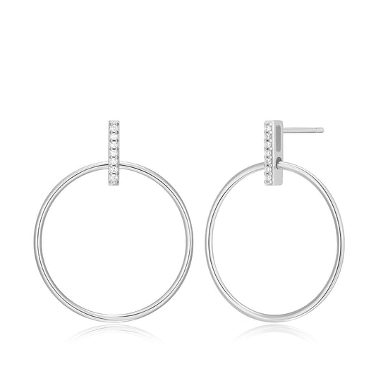 M by Monte Luna Lab-Grown Diamond Accent Circle Drop Earrings in Sterling Silver