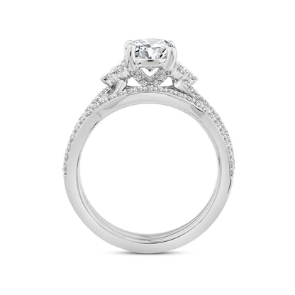 Noventa 1-1/3 ct. tw. Round Brilliant Diamond Wedding Set in 14K White Gold front view