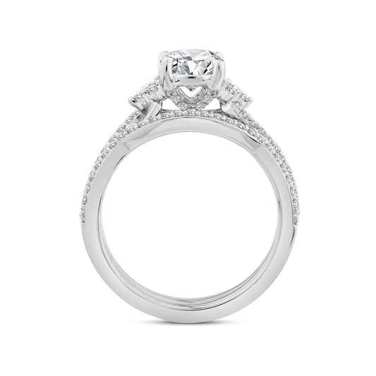Noventa 1-1/3 ct. tw. Round Brilliant Diamond Wedding Set in 14K White Gold front view