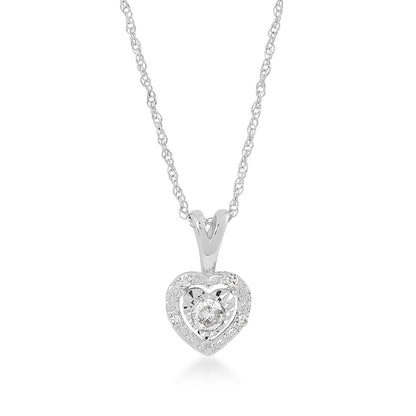 1/4 ct. tw. Diamond Heart Pendant & Earrings Box Set in Sterling Silver front view