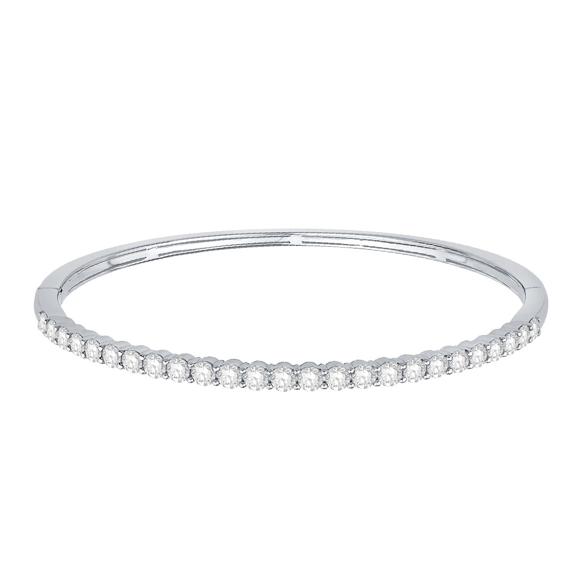 3 ct. tw. Diamond Hinge Bangle Bracelet in 14K White Gold