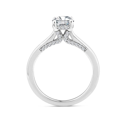Noventa 1-1/5 ct. tw. Round Brilliant Diamond Hidden Halo Engagement Ring in 14K White Gold front view