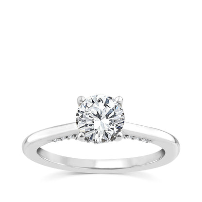 Noventa 1-1/5 ct. tw. Round Brilliant Diamond Hidden Halo Engagement Ring in 14K White Gold