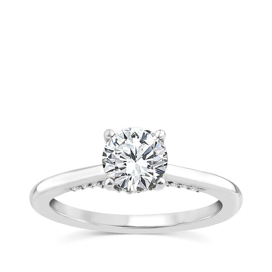 Noventa 1-1/5 ct. tw. Round Brilliant Diamond Hidden Halo Engagement Ring in 14K White Gold