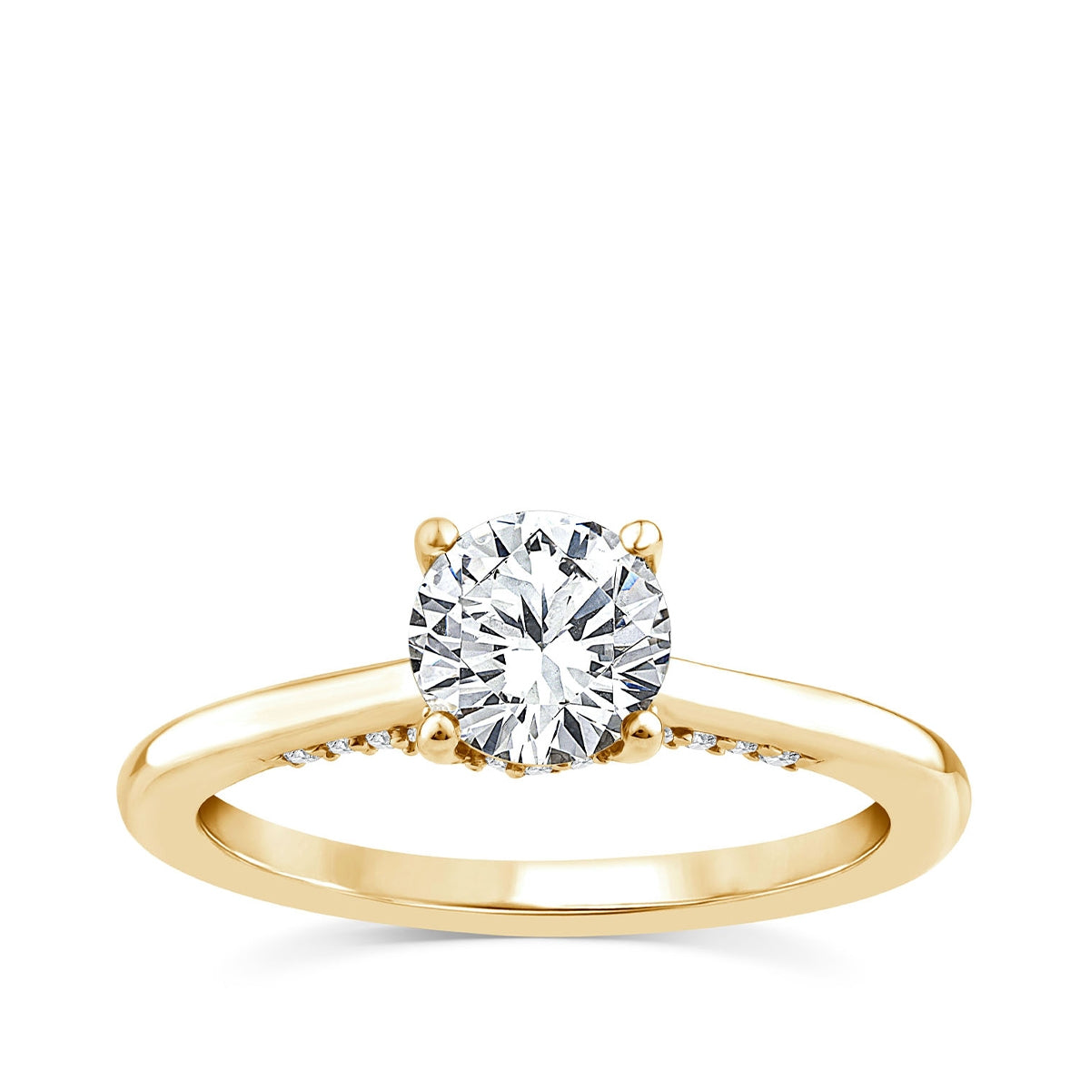 Noventa 1-1/5 ct. tw. Round Brilliant Diamond Hidden Halo Engagement Ring in 14K Yellow Gold