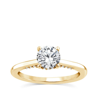 Noventa 1-1/5 ct. tw. Round Brilliant Diamond Hidden Halo Engagement Ring in 14K Yellow Gold