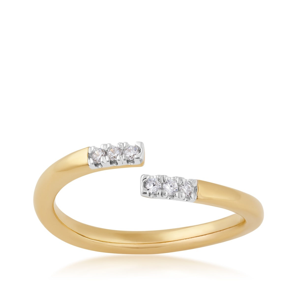 Demi Fine Diamond Accent Bypass Ring in 10K Yellow Gold