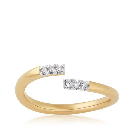 Demi Fine Diamond Accent Bypass Ring in 10K Yellow Gold