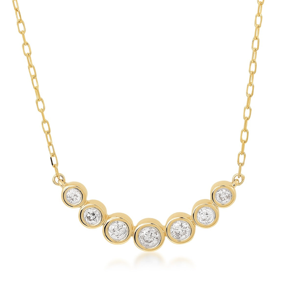 Demi Fine 1/4 ct. tw. Diamond Bezel Bar Necklace in 10K Yellow Gold
