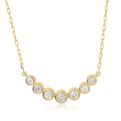 Demi Fine 1/4 ct. tw. Diamond Bezel Bar Necklace in 10K Yellow Gold