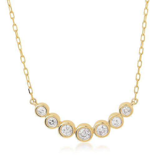 Demi Fine 1/4 ct. tw. Diamond Bezel Bar Necklace in 10K Yellow Gold