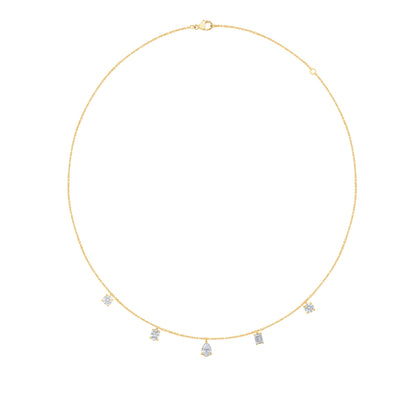Adamante 1 ct. tw. Lab-Grown Multi-Shape Diamond Necklace in 14K Yellow Gold front view