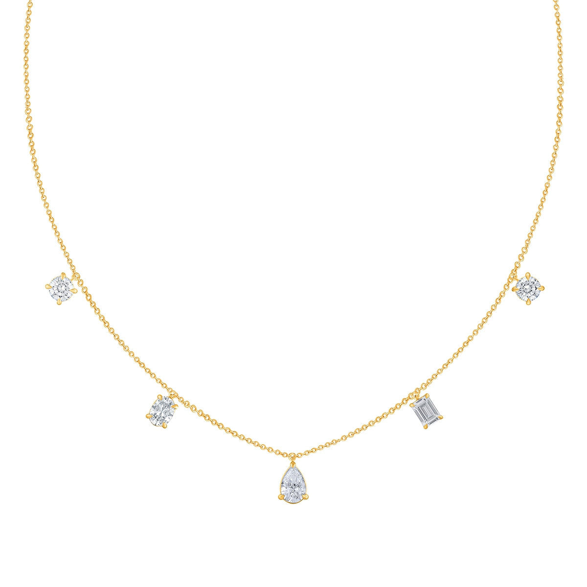 Adamante 1 ct. tw. Lab-Grown Multi-Shape Diamond Necklace in 14K Yellow Gold