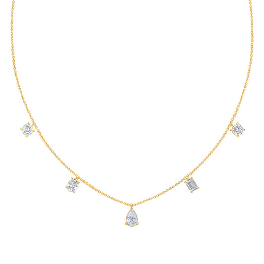 Adamante 1 ct. tw. Lab-Grown Multi-Shape Diamond Necklace in 14K Yellow Gold