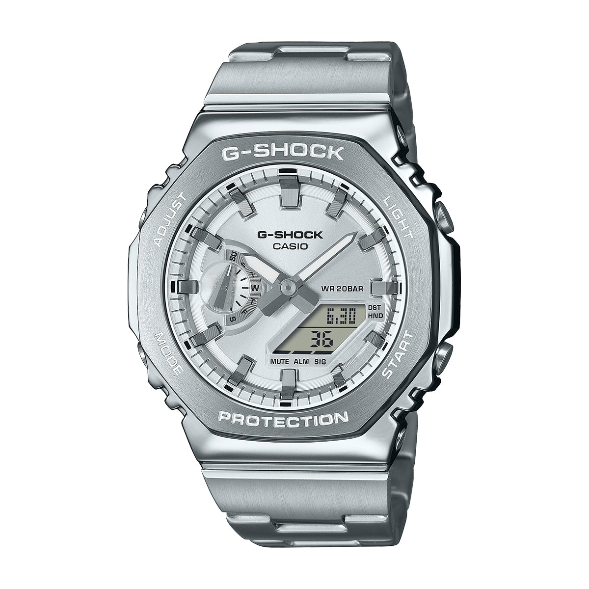 G-Steel quartz silver dial watch