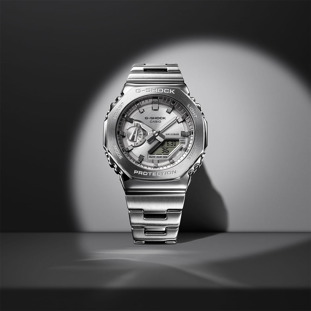 G-Steel quartz silver dial watch alt