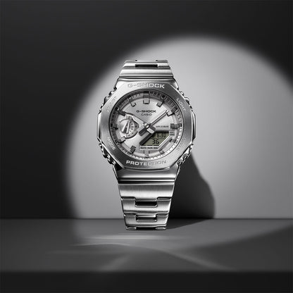 G-Steel quartz silver dial watch alt