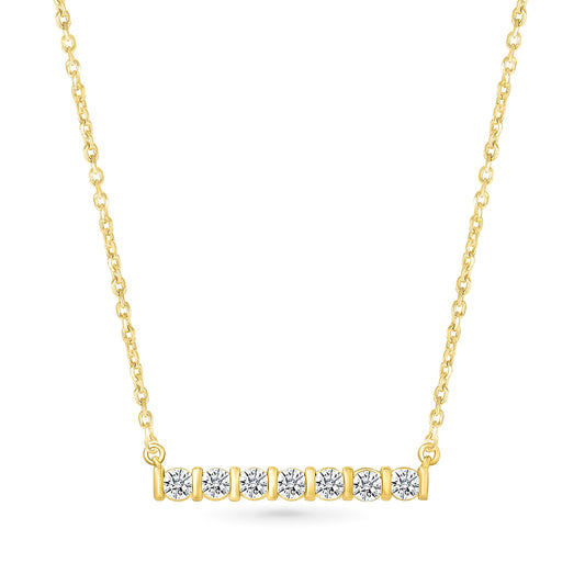 Adamante 1/2 ct. tw. Lab-Grown Diamond Bar Necklace in 10K Yellow Gold