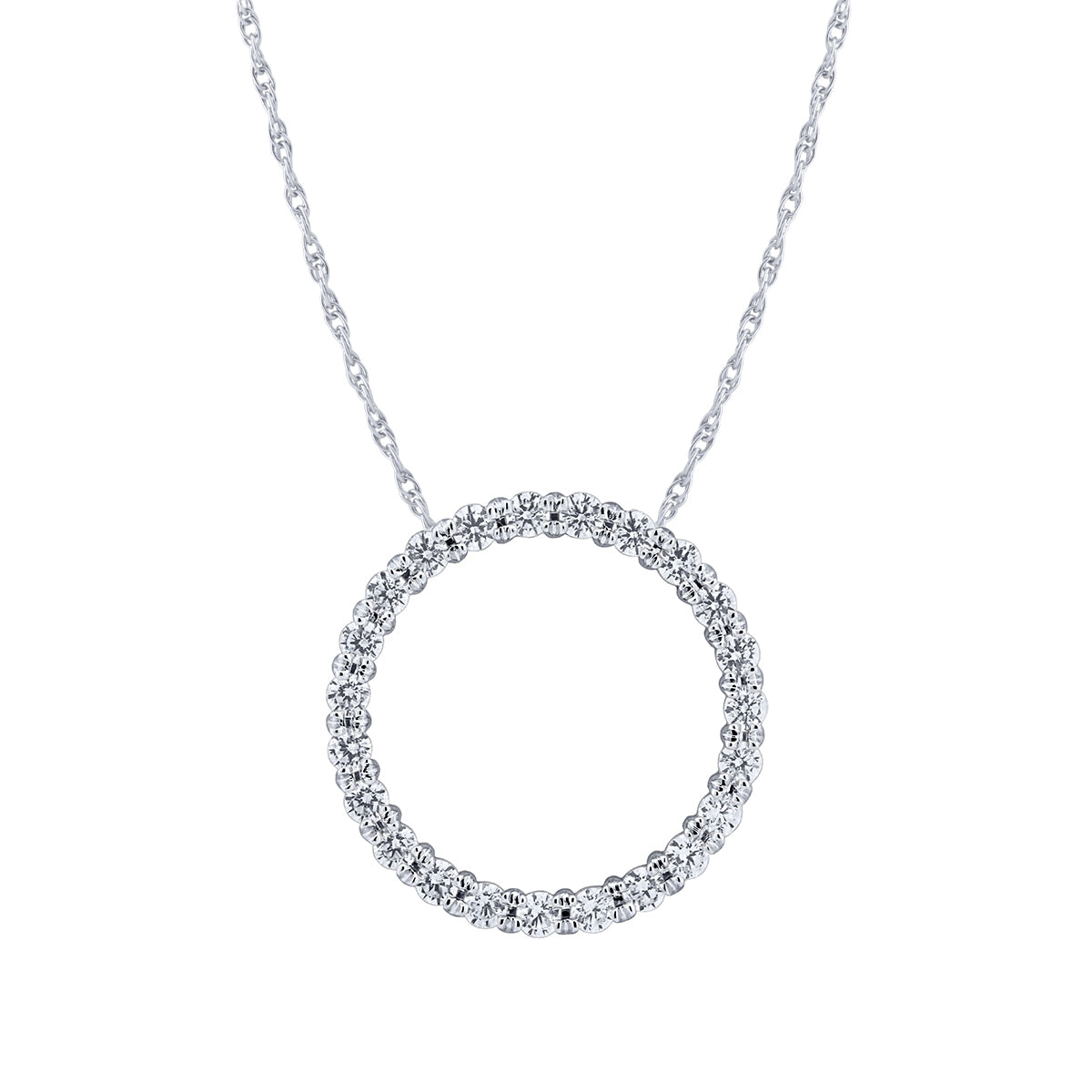 Adamante 1/2 ct. tw. Lab-Grown Diamond Circle Necklace in 10K White Gold